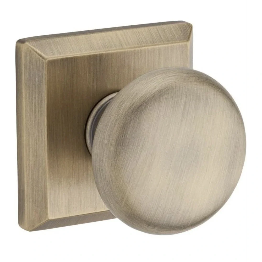 Baldwin Reserve Full Dummy Round Traditional Square Rose Satin Brass & Black